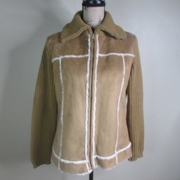 By Design Sport Coat L Brown White Full Zip - Picture 3 of 16